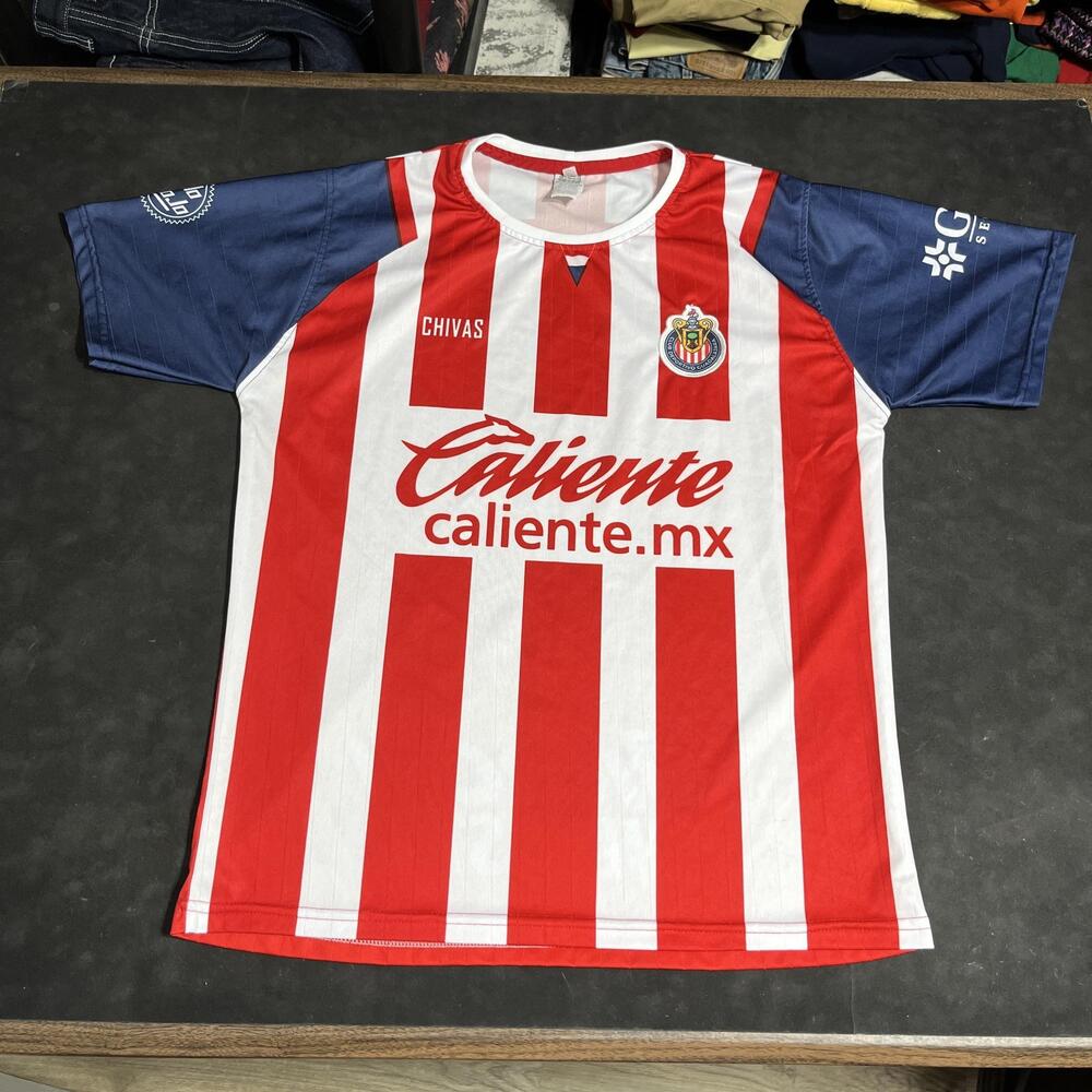 Chivas Guadalajara Jersey Mens Medium Red Liga MX Soccer Caliente Omnilife